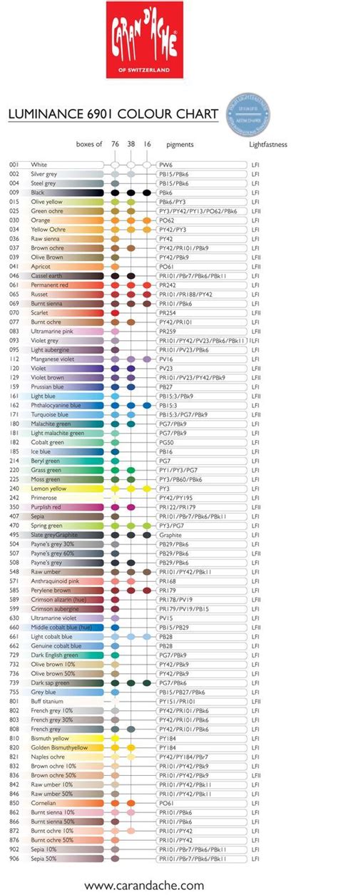 Pin By Kylie Williamson On Printables Color Chart Color Pencil Art