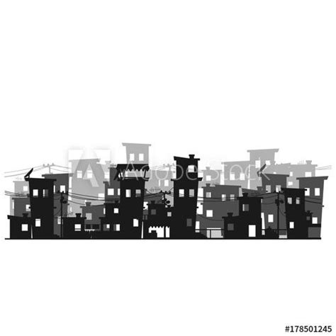 Black And White Cityscape With Buildings