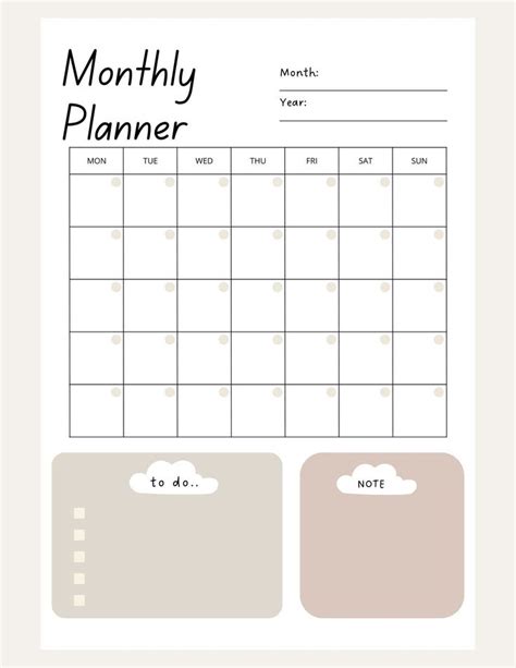 Aesthetic Planner Printables Free Study Planner Monthly Planner