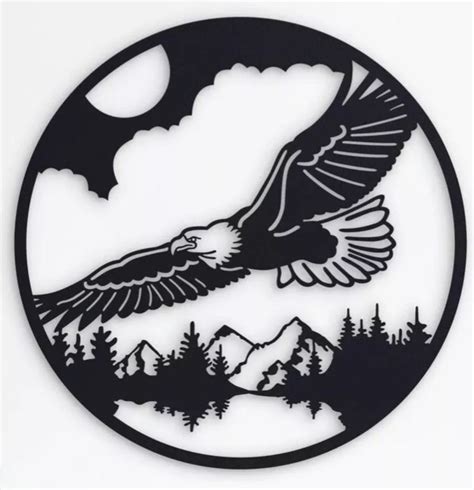 Dxf File For Cnc Router Plasma Laser Cut Eagle Wall Art Ready To Cut