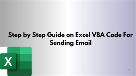 Step By Step Guide On Excel VBA Code For Sending Email Basic Excel