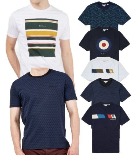 Ben Sherman Men S Printed T Shirts Short Sleeve Crew Neck Summer Cotton