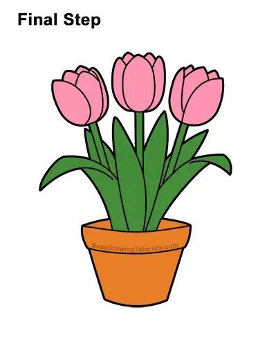 How To Draw Tulips Video Step By Step Pictures Flower Drawing