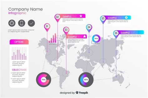 Premium Vector World Map Infographic Template Infographic Design