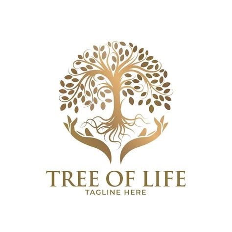 Premium Vector Gold Hand And Tree Logo Design Template Tree Logo