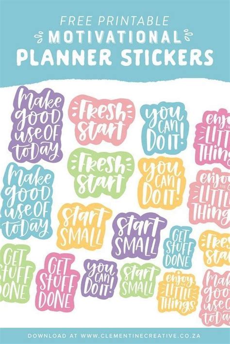 Free Printable Motivational Planner Stickers Planer Aufkleber