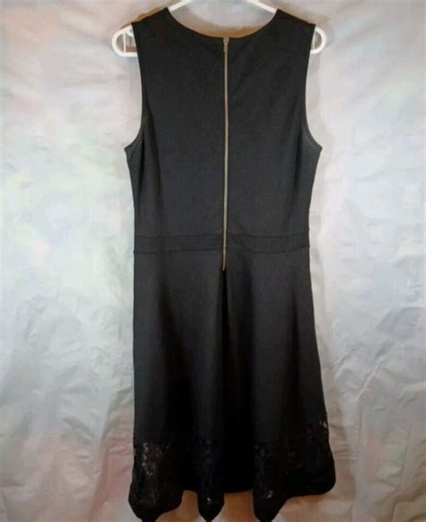 French Connection Midi Dress Size Black Sleeveless Whimsy Goth Lace