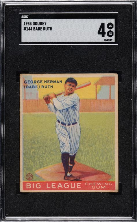 1933 R319 Goudey 144 Babe Ruth SGC VG EX 4 REA Archive