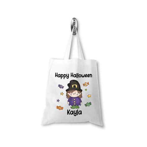 Personalised Halloween Treat Bag Custom Trick Or Treat Tote Bag With