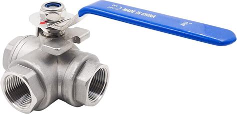 NPT 3 4 Threaded Stainless Steel 3 Way L Port Ball Valve With Mounting