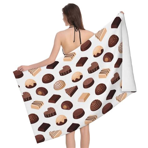 Chocolate Pattern No 9059 Large Bath Towels Blanket Beach Towels