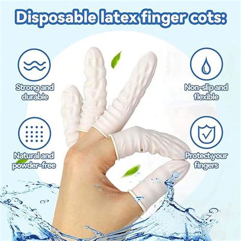 Pcs White Latex Finger Cots Disposable Medium Size Finger Sleeves