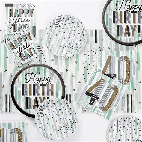 Minted Milestone Chocolate Chip Mint Th Birthday Tableware Set