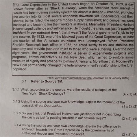 Solved The Great Depression In The United States Began On October 29