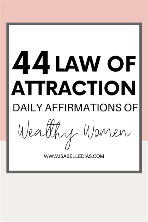 Law of Attraction Daily Affirmations of Wealthy Women - Manifest ...