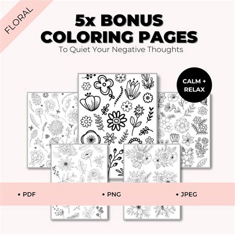 Printable Floral Tracing Coloring Pages For Adults I Quiet Negative