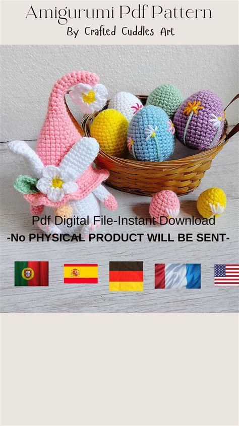 Easter Bunny And Eggs Crochet Pattern Pdf Crochet Bunny Gnome