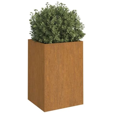 Jardini Re Bac Fleurs Pot De Fleurs X X Cm Acier Corten