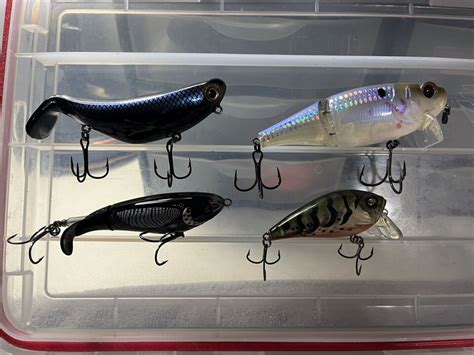 Topwater Bass Fishing Lure Lot W Plano Waterproof Tacklebox Baits