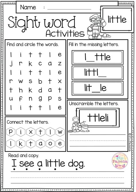 Prek Work Sheets