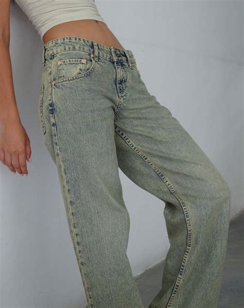 Low Rise Parallel Jeans In Sandy Blue Acid W30 L32 Cute Outfits