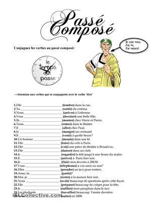 Le Pass Compos Pass Compos Apprentissage De La Langue Fran Aise