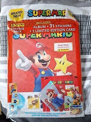 Panini Super Mario Collection Starter Pack Album 31 Stickers Sealed