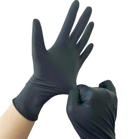 Good Anti Static Performance Black Disposable Nitrile Gloves For