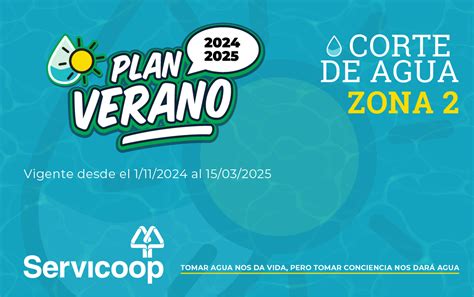 Corte De Agua Para La Zona Plan Verano Servicoop Servicios