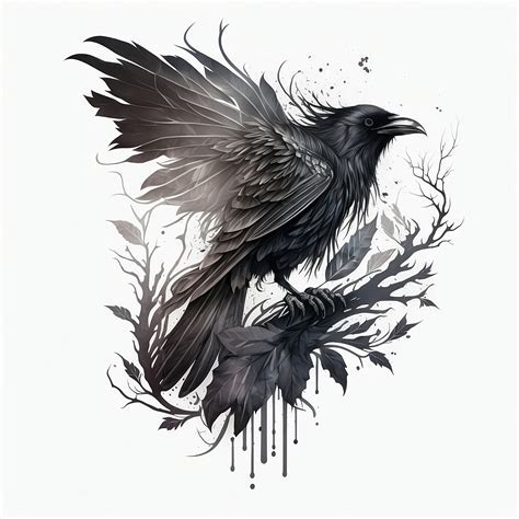 Abstract Raven Tattoo Drawing Media Rpgsite