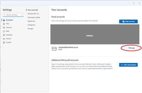 Updating Email Account Settings on Outlook (New) - Kiwi Internet