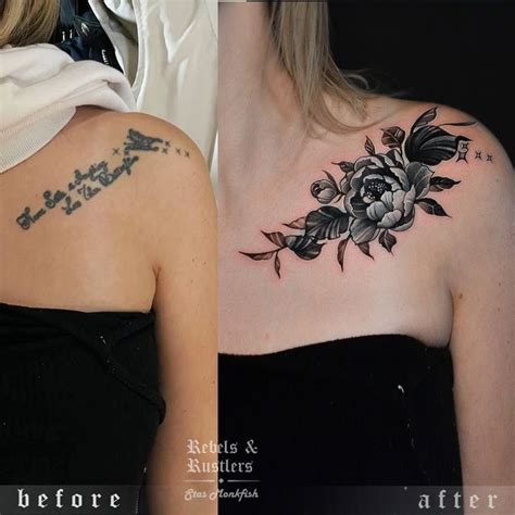 A Creative Cover Up Tattoo For Women Shoulder Cover Up Tattoos Cover