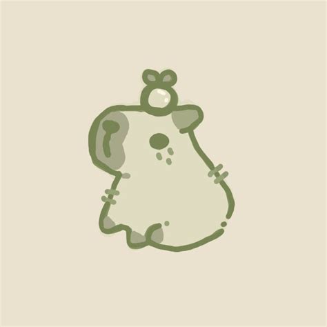 Green Capybara Icon Iphone Wallpaper Green Mini Drawings Mint Green