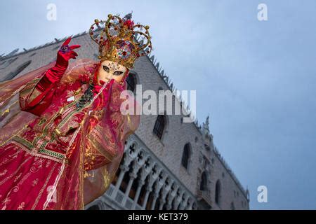 Woman Dressed Up For The Carnival Of Venice Venice Veneto Italy