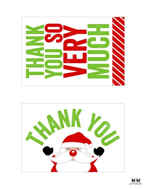 Free Printable Christmas Thank You Note Cards