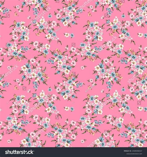 Pink And Blue Floral Wallpaper Seamless Pattern