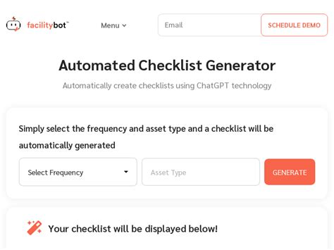 G N Rateur De Listes De Contr Le Facilitybot G N Re Automatiquement Un