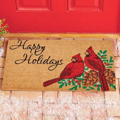 The Holiday Aisle Happy Holidays Cardinals Coco Skid Resistant Door