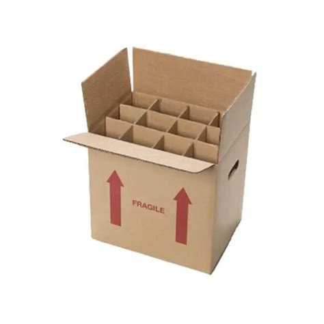 Corrugated Paper Cardboard 12 Bottle Wine Beer Shipping Carton Box