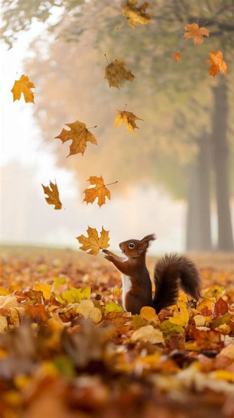 Cute Squirrel Fall Wallpaper Fall Wallpaper Cute Squirrel Autumn