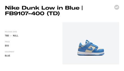 Nike Dunk Low In Blue FB9107 400 TD FB9107 400 Release Info