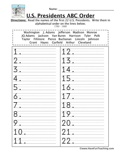 Free Printable Abc Order Worksheets