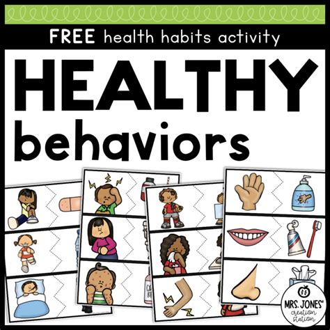 Healthy Behaviors Matching Activity Mrs Jones Creation Station