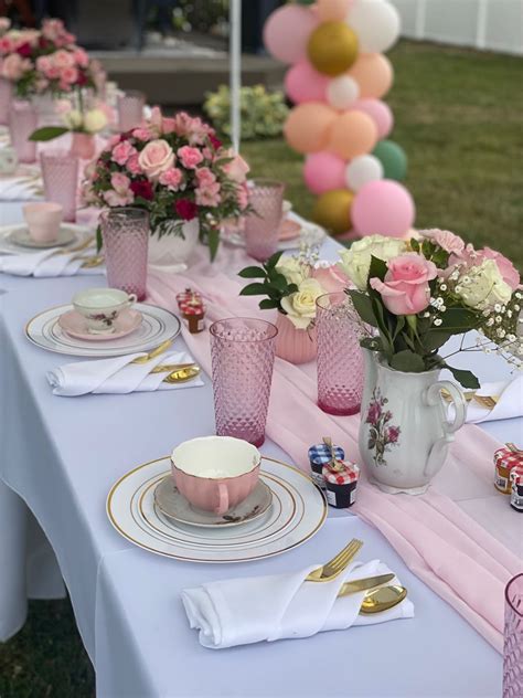 Pink And White Tea Party Decor