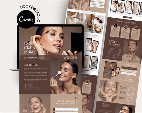 Ugc Portfolio Template Ugc Canva Template Ugc Media Kit Ugc Website