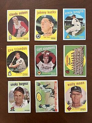 1959 Topps Baseball Lot Of 9 With Hank Aaron VG EBay