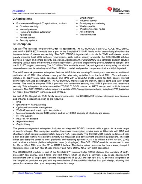 CC3120MOD Datasheet Module Texas Instruments