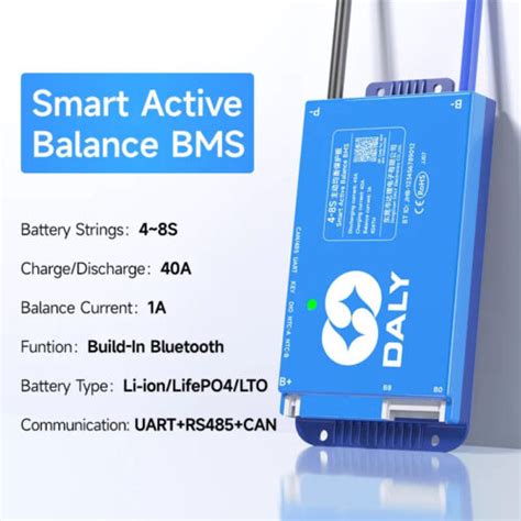 Daly Smart Bms A Active Balance Lifepo Li Ion Canbus Bms For Li Ion