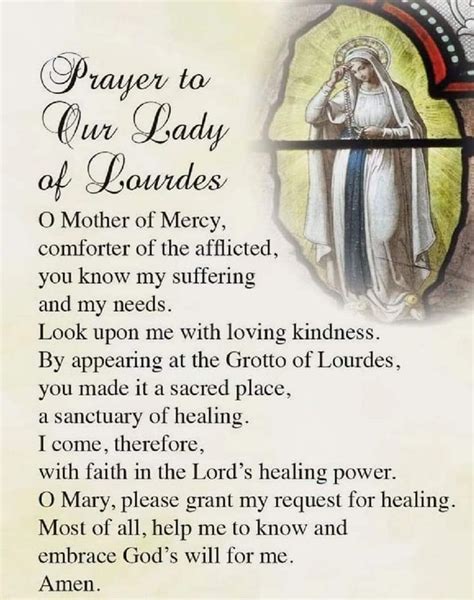 Pin By Gale On Our Lady Of Lourdes Prayer For The Sick Catholic