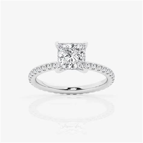 Cloud Jewel 14k White Gold Plated Ring 1 8 Ct Princess Cut Lab